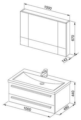 Мебель для ванной Aquanet Нота 100 венге