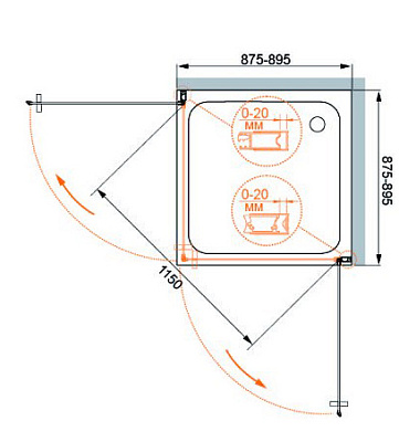 Душевой уголок Cezares Elena A2 90 P Cr