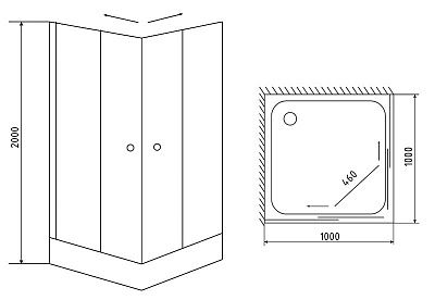 Душевой уголок Timo Fabric Glass TL-1102