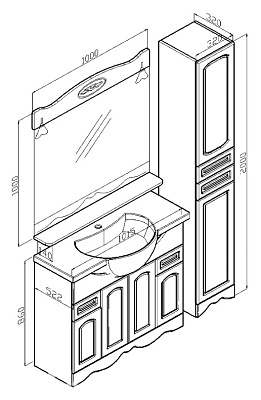 Мебель для ванной Бриклаер Анна 100 белая
