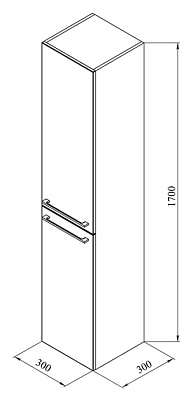 Шкаф-пенал De Aqua Тока 1S L с б/к