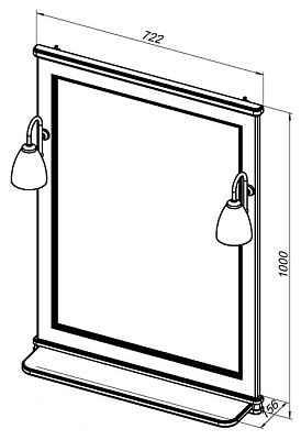Зеркало Aquanet Валенса 70 черный краколет/золото