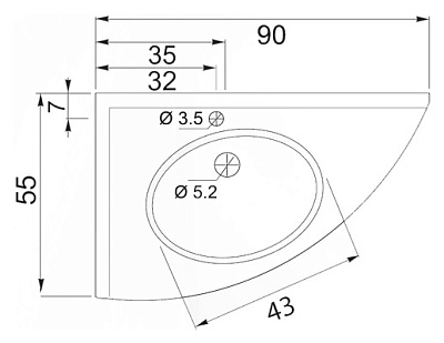 Тумба с раковиной De Aqua Трио Люкс белая L