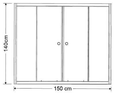 Шторка на ванну Aquanet AQ5 (150 см)