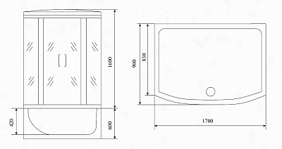 Душевая кабина Timo Lux T-7770