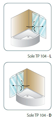 Шторка на ванну Kolpa San Sole TP 104 (R)