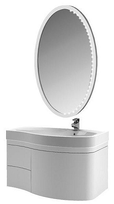 Тумба с раковиной Aquanet Сопрано 1-95  белая с ящиком R