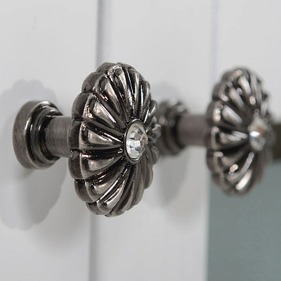 Тумба с раковиной ASB-Mebel Флоренция Квадро 80 белая патина серебро витраж