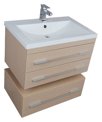 Тумба с раковиной Aquanet Нота 75 светлый дуб