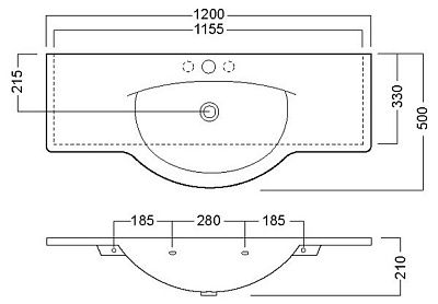Раковина Hatria Sophie (120 см)