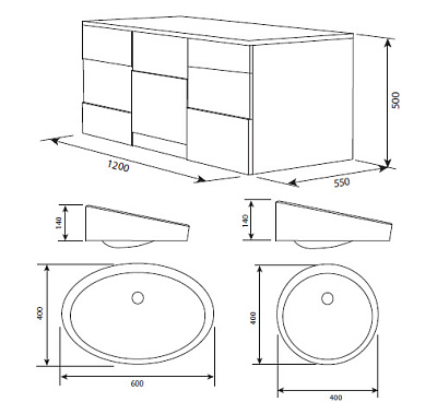 Тумба с раковиной Am.Pm Admire (120 см) дуб