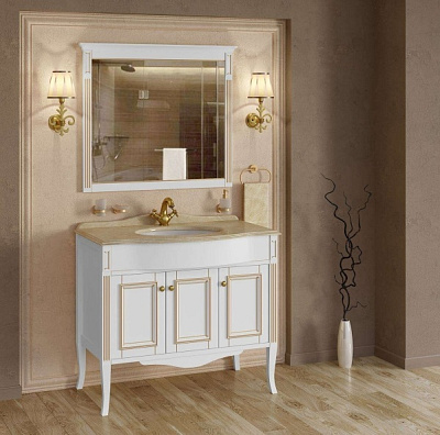 Тумба с раковиной Timo Aura 100 M-R bianco/gold