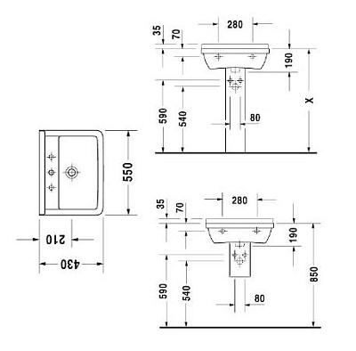 Раковина Duravit Starck 3 0300550000 (55 см)