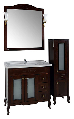 Тумба с раковиной ASB-Mebel Флоренция Квадро 80 бук тироль витраж