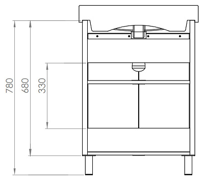 Тумба с раковиной Aquanet Гретта 60  2 ящика светлый дуб