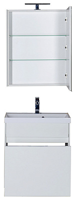 Тумба с раковиной Aquanet Латина 60 1 ящик белая
