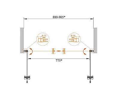 Душевая дверь в нишу Cezares Eco O B2 90 C Cr
