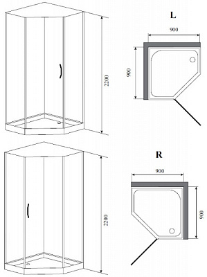 Душевая кабина Timo Elta H-312 L
