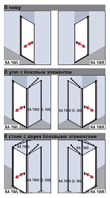 Душевая дверь в нишу Kermi Raya RA 1WL 09020VAK 90 см