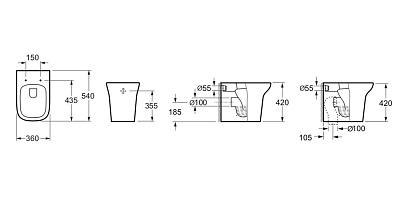 Приставной унитаз Lavinia Boho Bristol 33050030