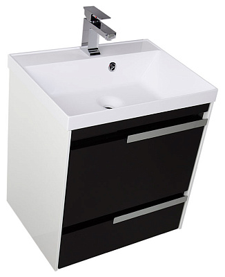 Тумба с раковиной Aquanet Тиволи 60 черная