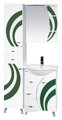 Мебель для ванной Misty Каролина 60 3 ящика R зеленое стекло