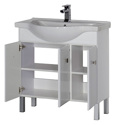 Тумба с раковиной Aquanet Стайл 85 с дверками