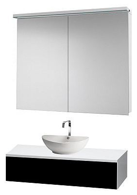 Тумба с раковиной Dreja Top S 90 черный глянец