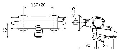 Термостат Oras Nova 7462X для ванны с душем