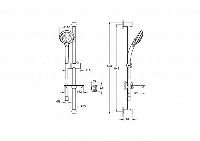 Набор для душа VitrA Cozy A45682EXP с ручным душем 5 режимов