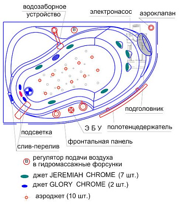 Акриловая ванна Радомир Амелия white левая