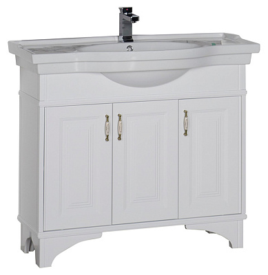 Тумба с раковиной Aquanet Валенса 100 белая