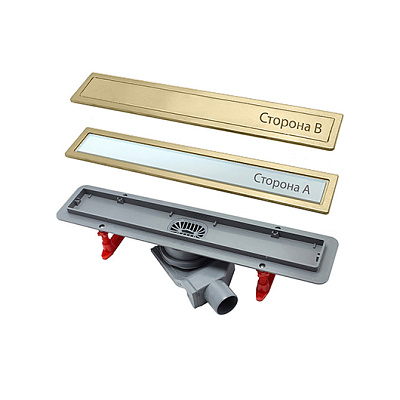 Confluo Premium White Glass Gold Line 300 Линейный трап PESTAN