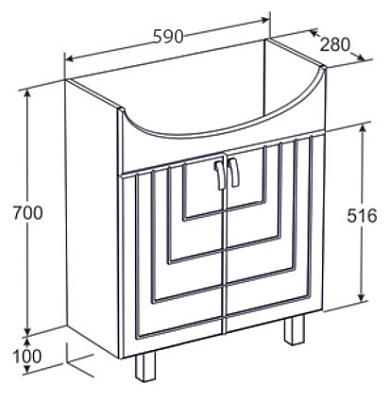 Тумба с раковиной Santek Пазл 60