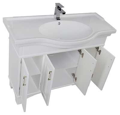 Тумба с раковиной Aquanet Валенса 110 белая