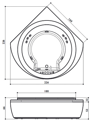 Акриловая ванна Jacuzzi Nova Corner Top