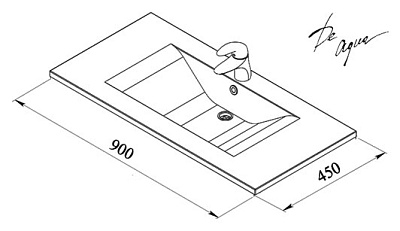 Тумба с раковиной De Aqua Кубика 90