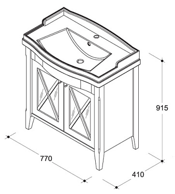 Тумба с раковиной Caprigo Наполи 80 NOCE SCURO