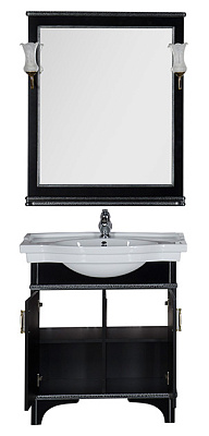 Мебель для ванной Aquanet Валенса 80 черный краколет/серебро