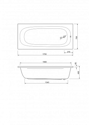 Акриловая ванна CEZARES Piave 170x70