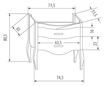 Тумба с раковиной Eban Sonia 75 белая