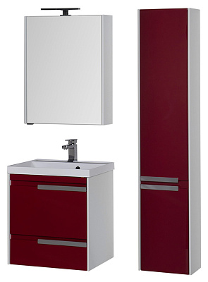 Тумба с раковиной Aquanet Тиволи 60 бордо