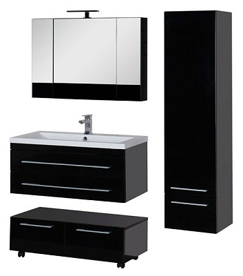 Зеркало-шкаф Aquanet Нота 100 камерино черный