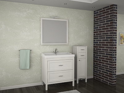 Зеркало ASB-Mebel Римини 80 белая патина серебро