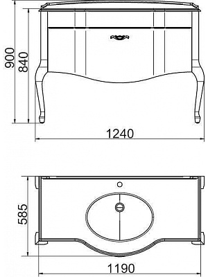 Тумба с раковиной Ellen plus 120 M-V avorio (аворио)