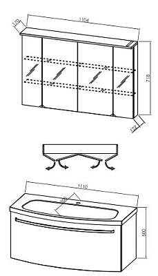 Тумба с раковиной Kolpa San Adele 110
