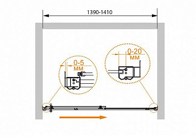 Душевая дверь в нишу Cezares RETRO-BF-1-140-PP-Br