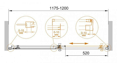 Душевая дверь в нишу Cezares LUCIDO-BF-1-120-C-Cr