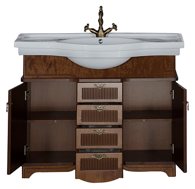 Тумба с раковиной Aquanet Луис 110 NEW темный орех