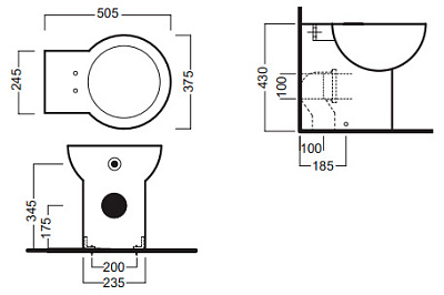Унитаз приставной Hatria You&Me